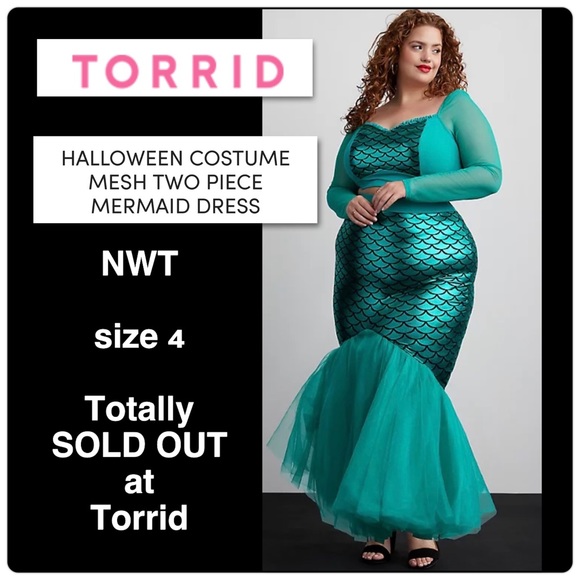 Torrid Mermaid Costume 2-Piece Mesh Dress NWT Size 4 SOLD OUT AT TORRID - Picture 1 of 16